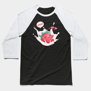 Strawberry Milk Splash Baseball T-Shirt